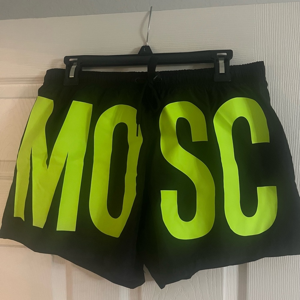 Men's Black Moschino Swim Trunks